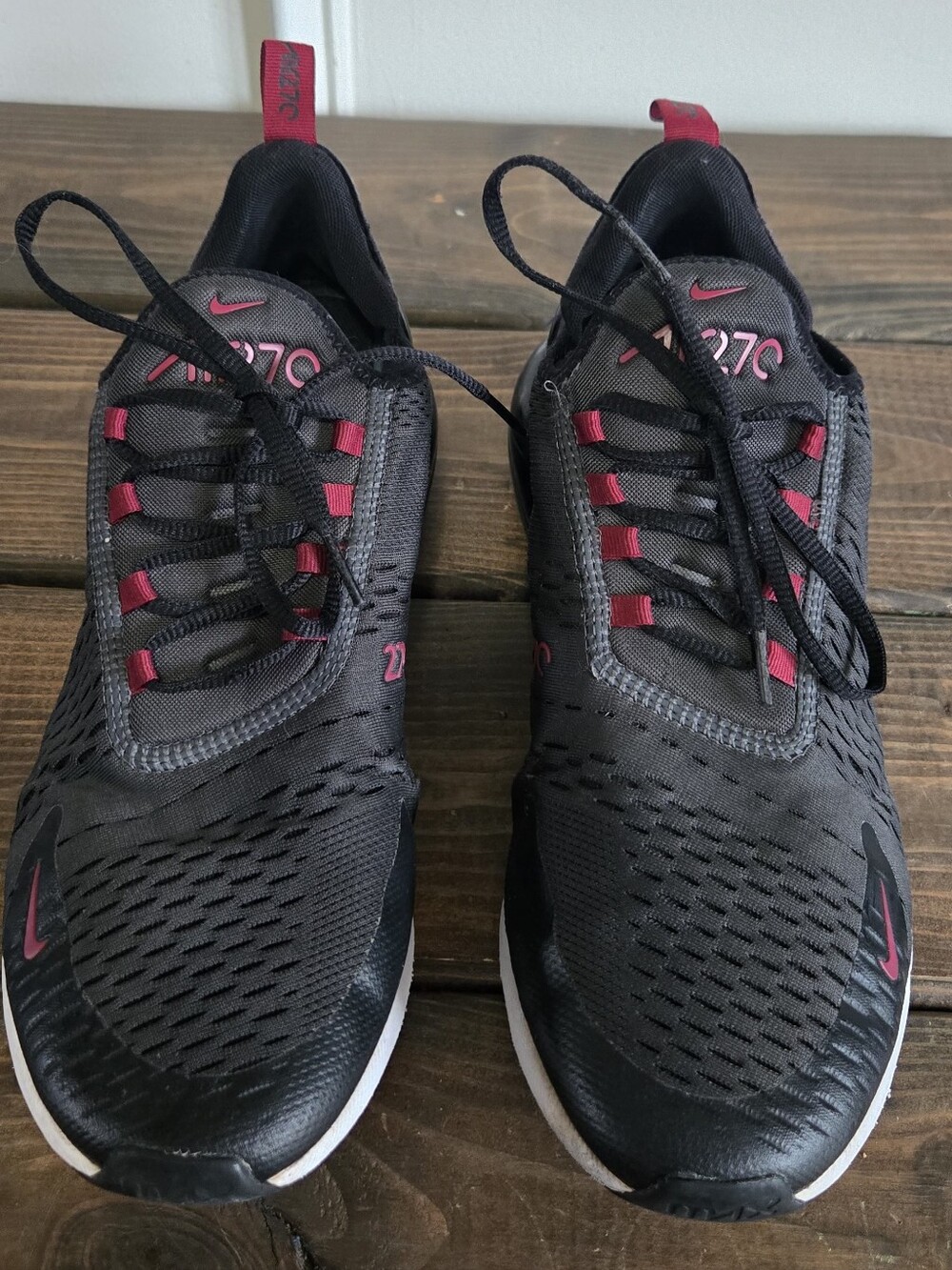 Nike Air Max 270 Anthracite Team Red Black Sneakers Men's Size 12